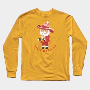 Feliz Navidad - Santa con pan dulce y tamales Long Sleeve T-Shirt